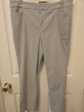 Crosby Women's Blue and White Pinstripe Chinos